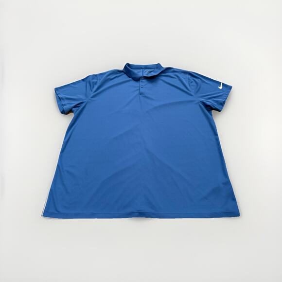 Nike Mens Blue 1/4 Button Polo Dri-Fit Collared Golf Lightweight Shirt Size XXL - Picture 1 of 9